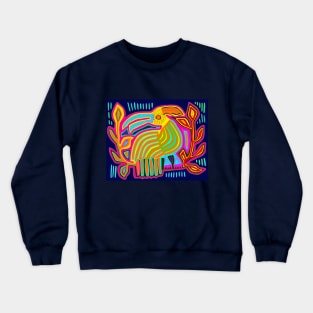 Kuna Indian Tropical Pajaro Parrot Crewneck Sweatshirt